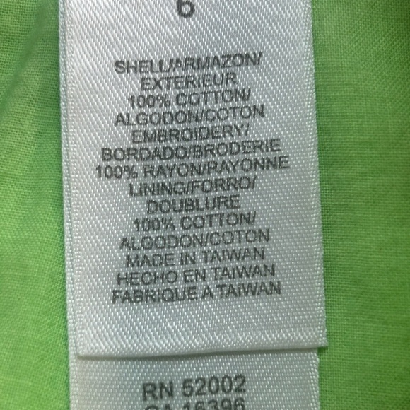 Liz Claiborne Women SZ 6 Neon Green Pink Floral Embroidery Skirt Y2k 80s 90s - Picture 9 of 9